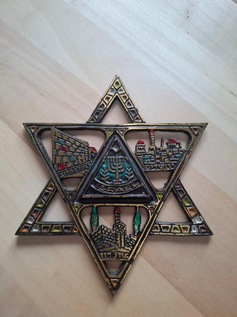 Mooie Davidster met Israëlische symbolen, Ophalen of Verzenden