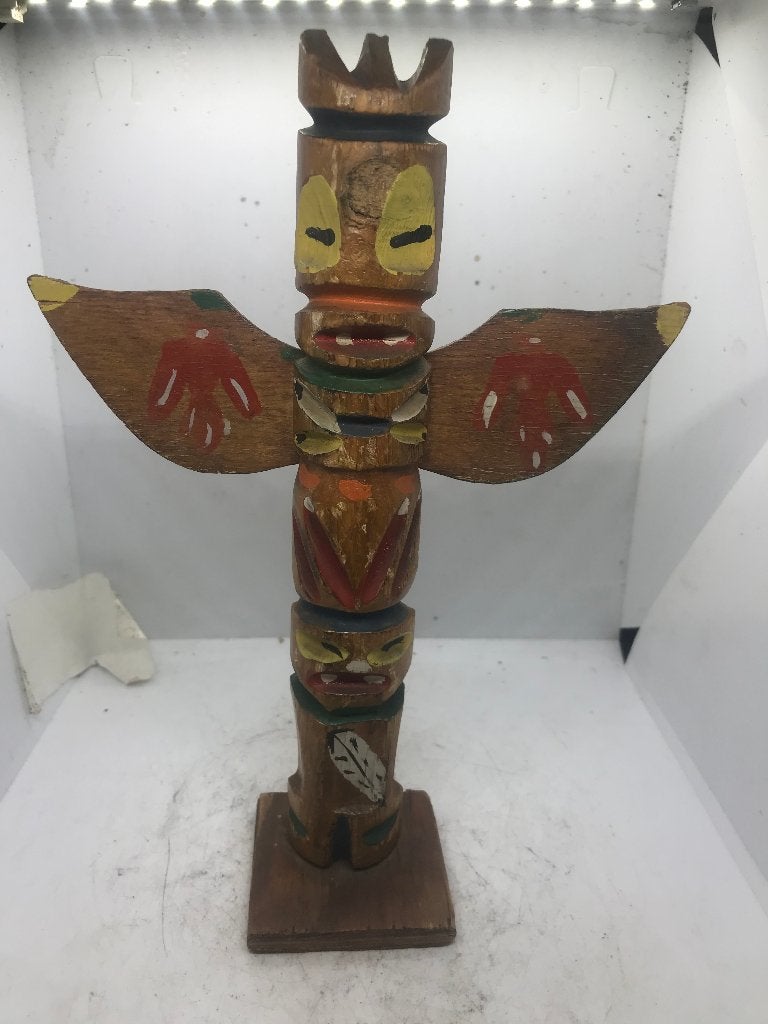 niet westerse kunst totempaal houtsnijwerk native america, Antiek en Kunst, Kunst | Niet-Westerse kunst, Hout, Handgemaakt, 22 cm