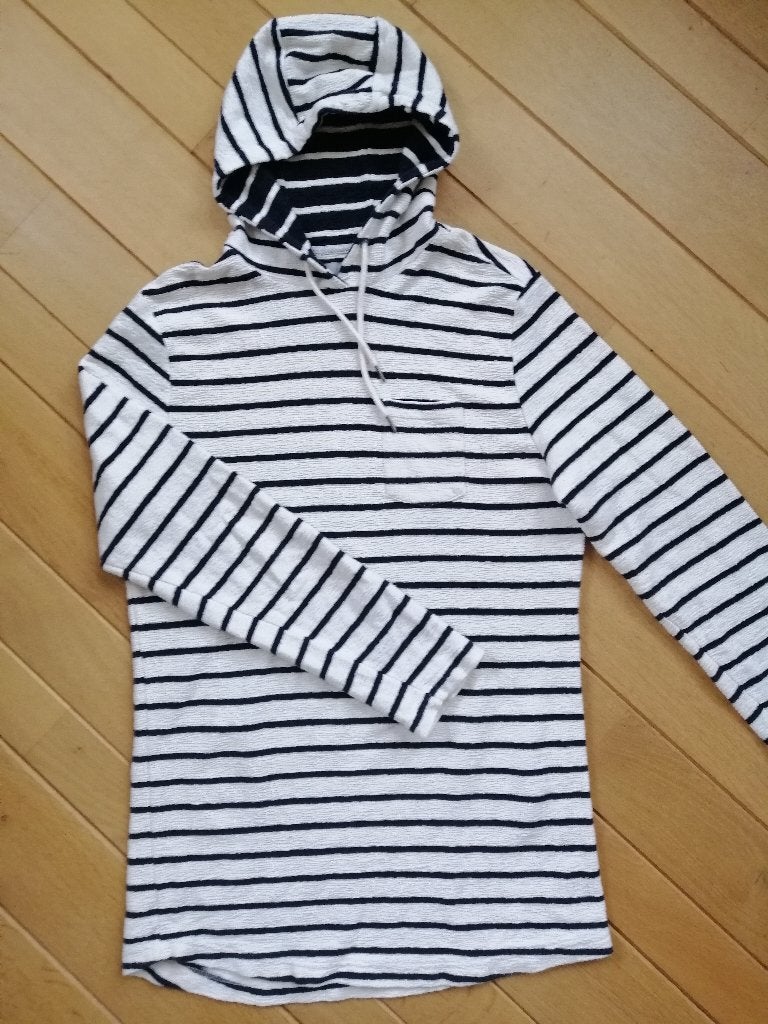RQRD sweater met kapuchon beige blauw streep maat XL - nieuw, Blauw, Ophalen of Verzenden, RQRD, Maat 56/58 (XL)