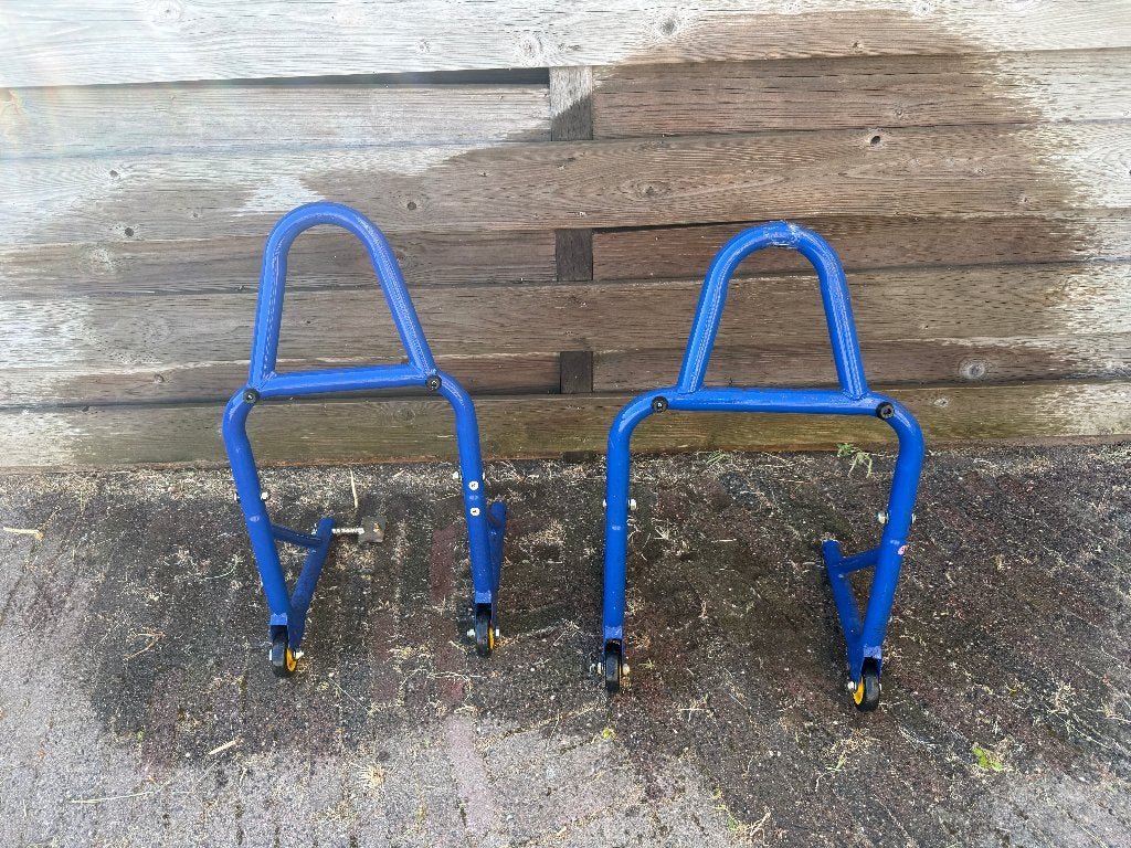 Set van 2 blauwe motorfiets paddock stands, Ophalen, Gebruikt, Overige typen