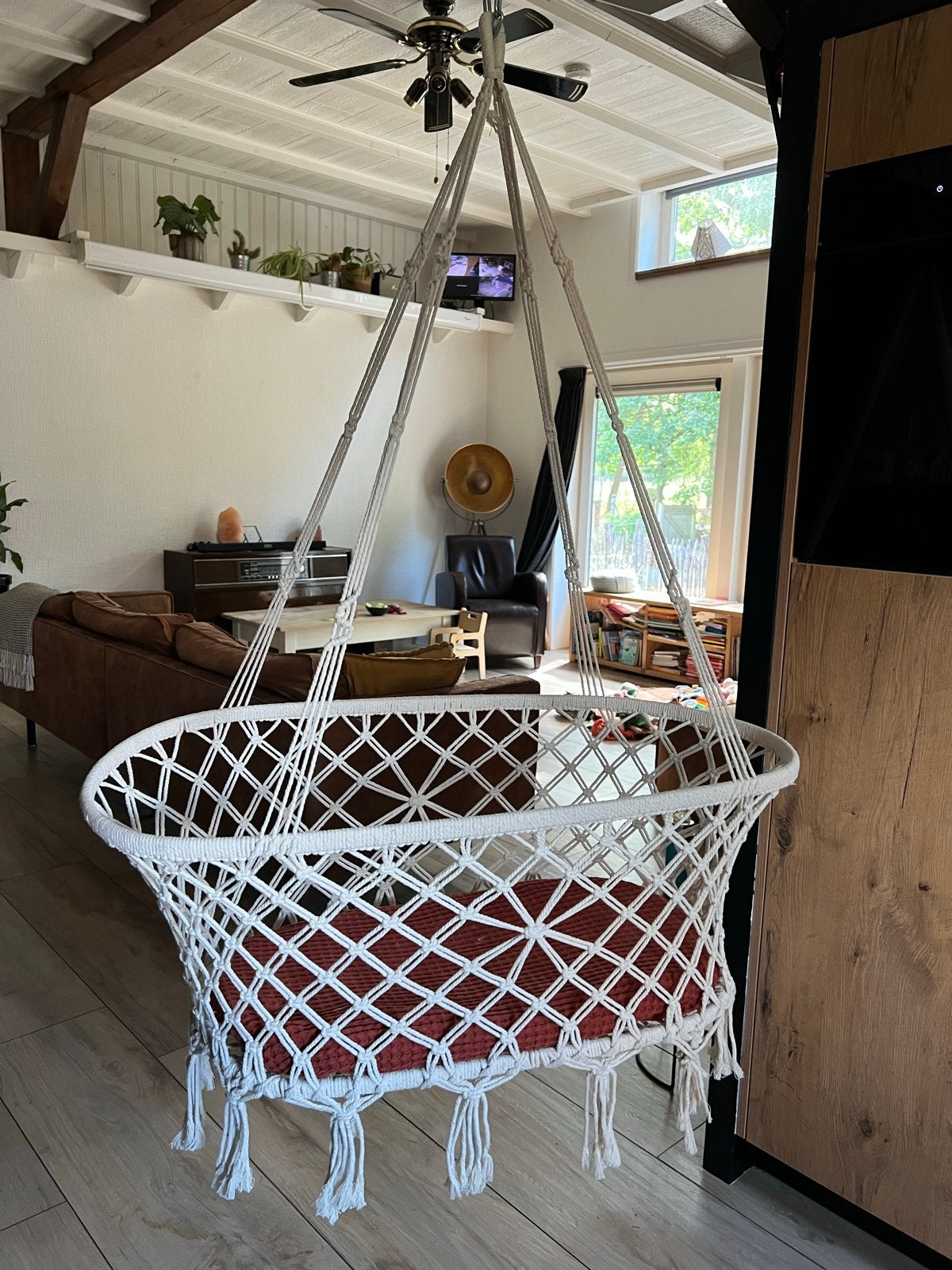 Macramé hangwiegje voor baby's - Handgemaakt en stijlvol, Ophalen, Zo goed als nieuw, Wieg