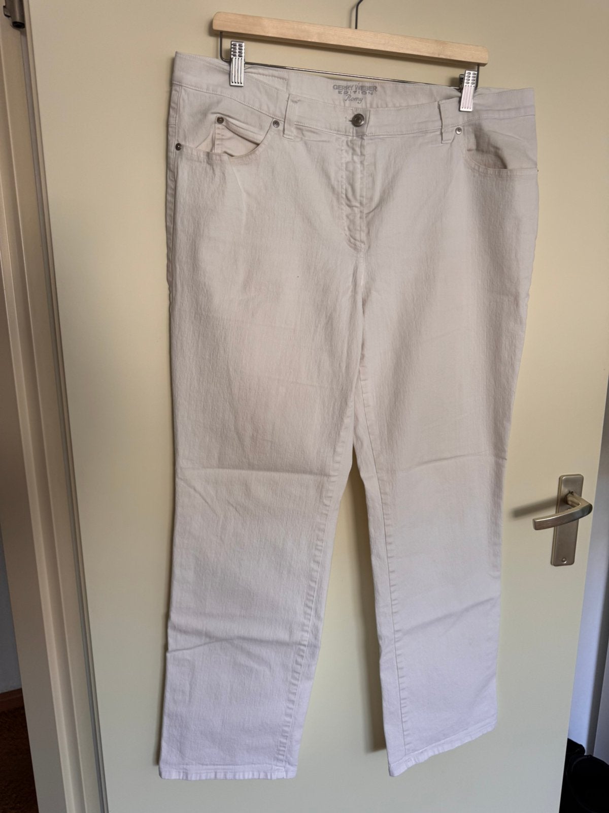 Witte spijkerbroek van Gerry Weber, Wit, Maat 46/48 (XL) of groter, Ophalen of Verzenden, Lang