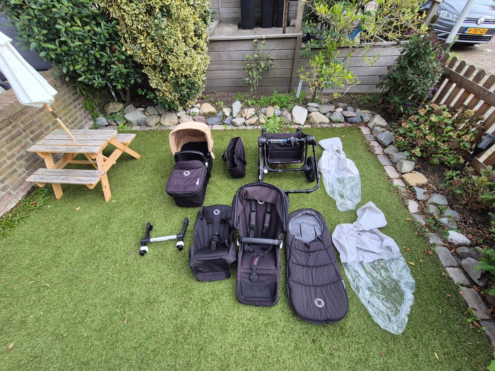 Bugaboo Donkey 3 Duo kinderwagen met accessoires, Gebruikt, Ophalen, Kinderwagen, Duowagen