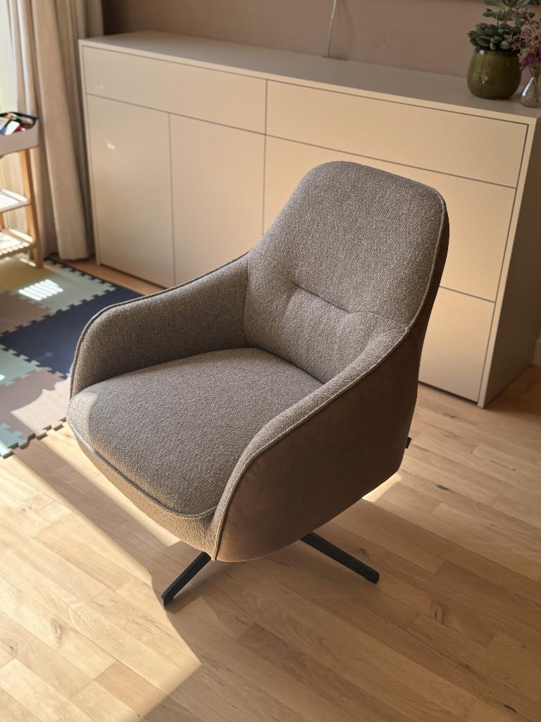 Draai fauteuil / draaistoel van merk Xooon, Huis en Inrichting, Fauteuils, Ophalen, Minder dan 75 cm, Zo goed als nieuw, Stof