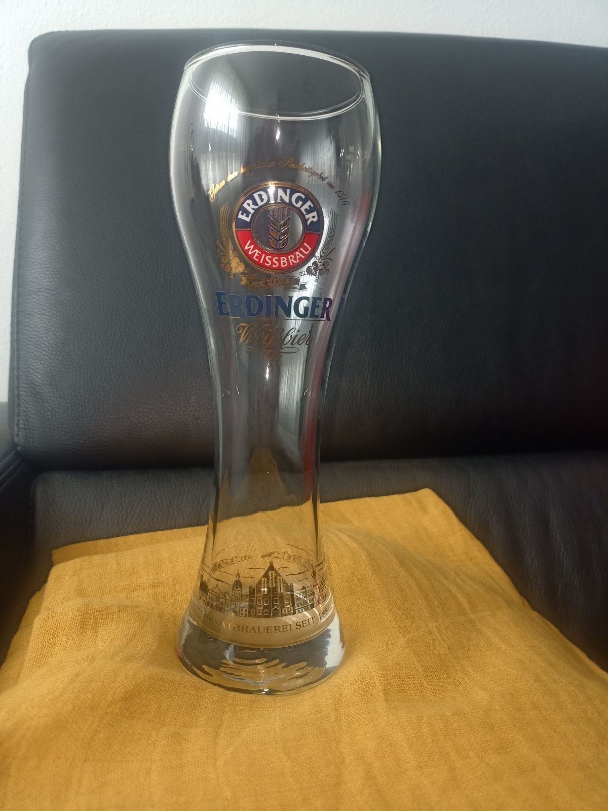 Erdinger Weissbier glas - Zo goed als nieuw, Ophalen, Zo goed als nieuw, Meerkleurig, Overige merken