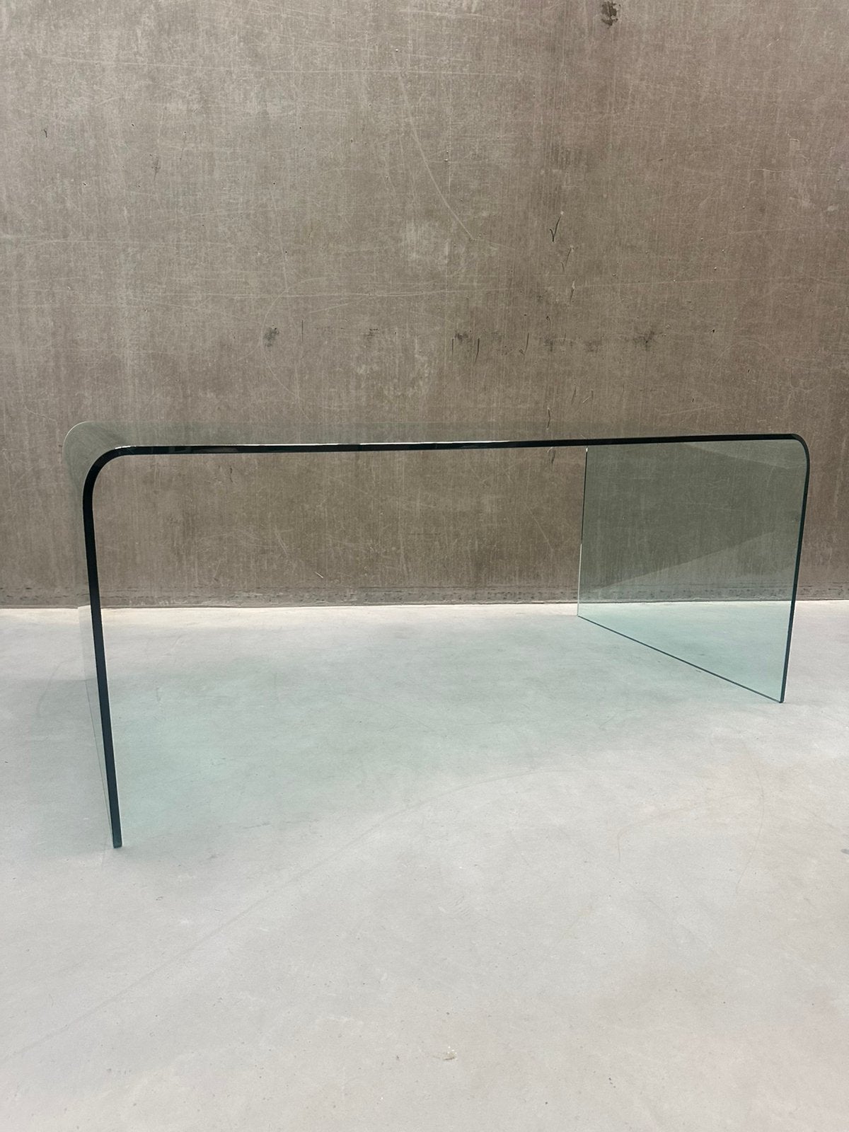 Vintage “Waterfall” glazen eettafel -  170 x 90, Ophalen, Gebruikt, X, X