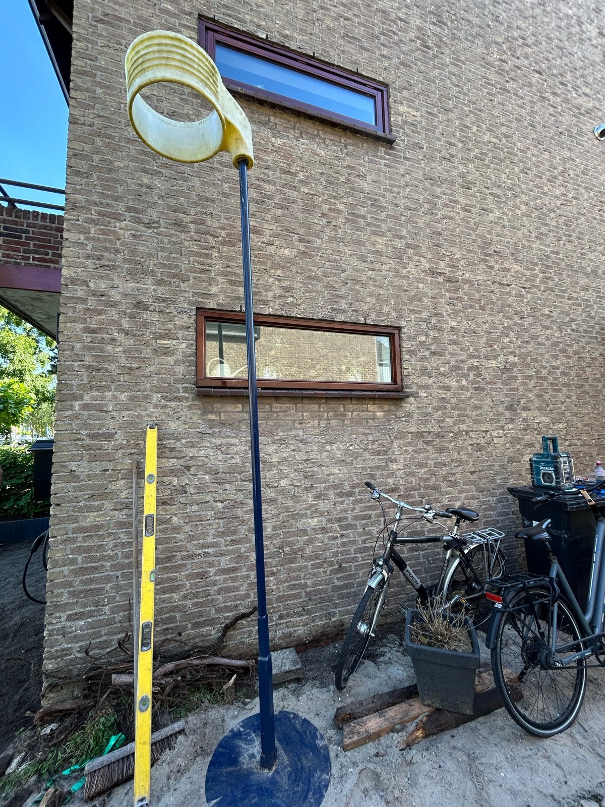 Korfbalpaal met voet - 3,5 meter, Sport en Fitness, Korfbal, Ophalen, Gebruikt, Korf of Paal