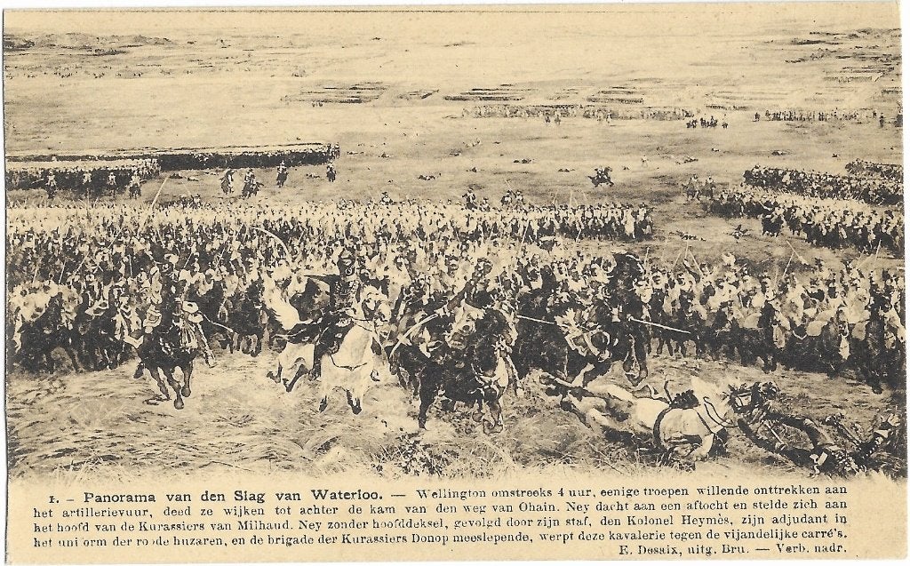 Waterloo, Slag bij Waterloo, paarden, ridders, veldslag, Verzamelen, Verzenden, 1920 tot 1940, Ongelopen, Waals-Brabant