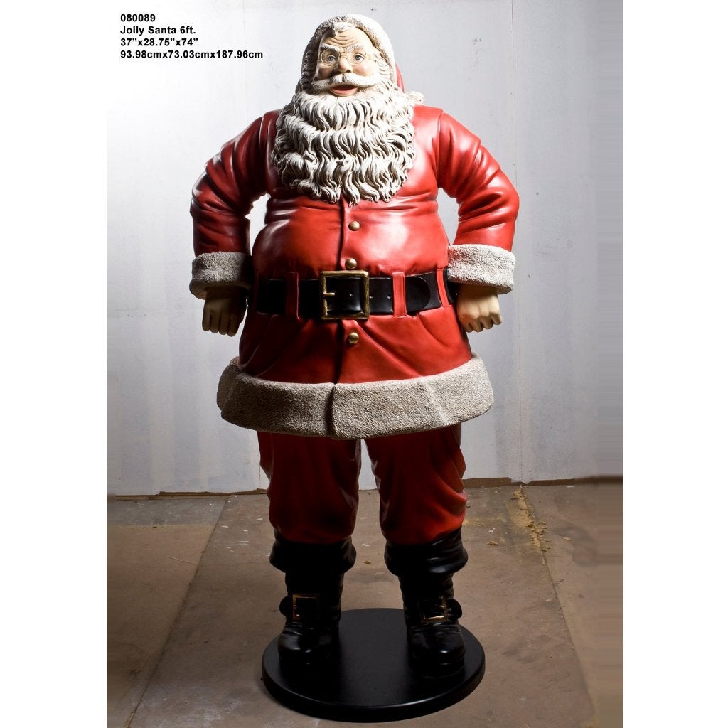 Jolly Santa beeld – Kerstman met Licht Hoogte 188 cm, Ophalen, HorecaBeelden, Nieuw, HorecaBeelden