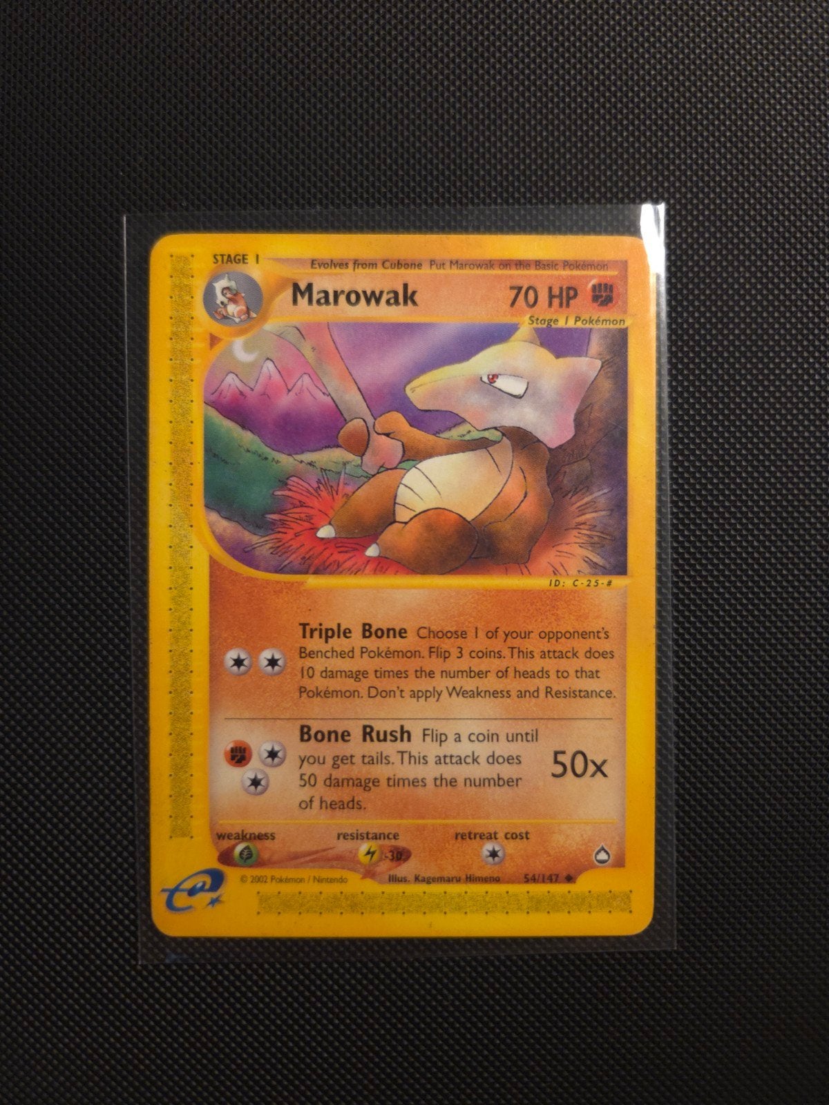 Pokémon TCG Marowak 54/147 Aquapolis uncommon, Ophalen of Verzenden, Zo goed als nieuw, Losse kaart