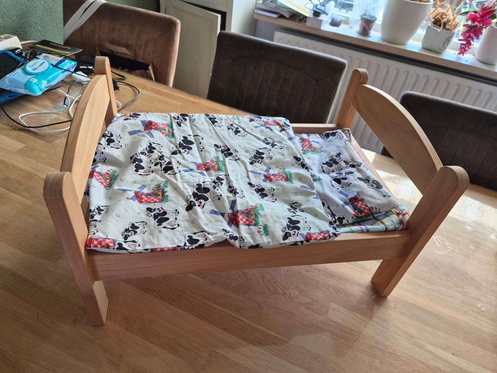 houten poppenbed, Ophalen, Zo goed als nieuw, Minder dan 140 cm, Minder dan 70 cm