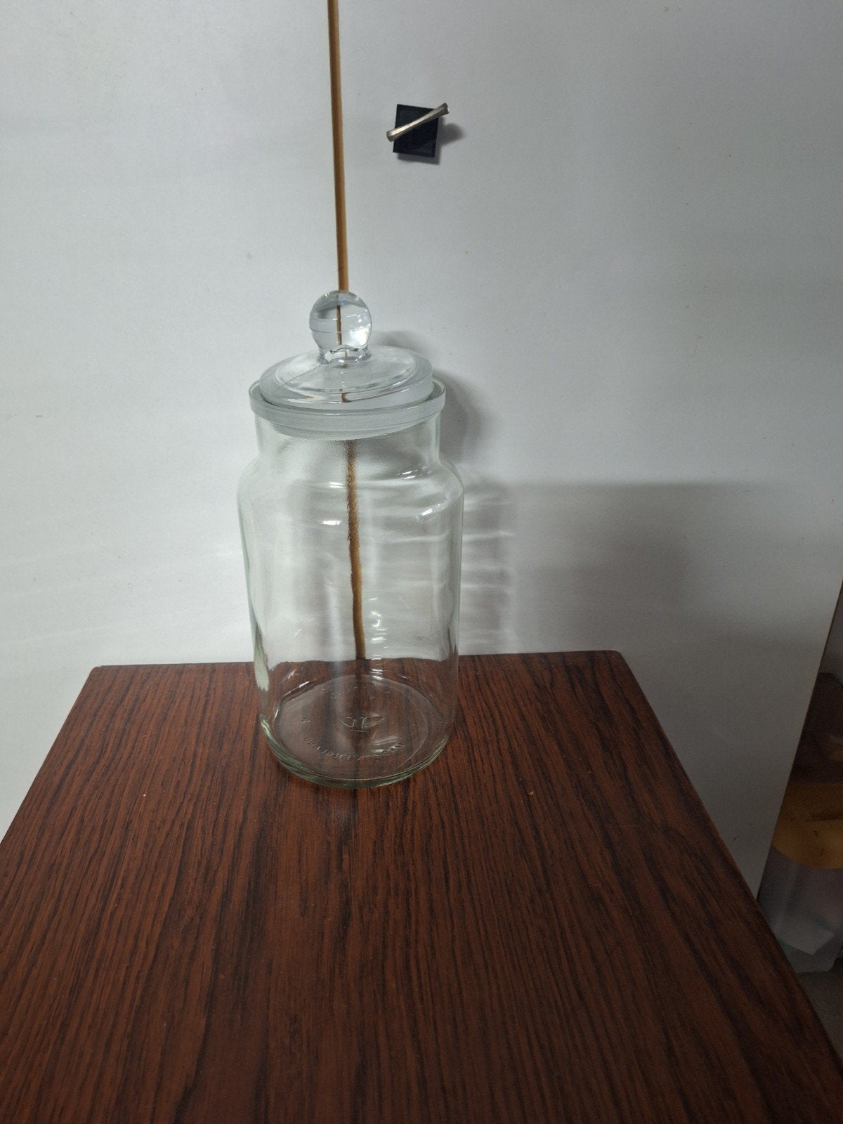 Vintage Glazen Apothekerspot met Deksel, Ophalen of Verzenden