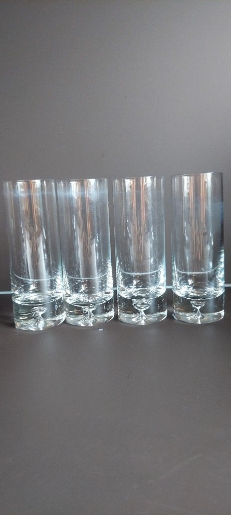Vintage longdrink glazen met luchtbel 4 stuks – 17 cm, Eu, Eu, Overige typen, Ophalen of Verzenden