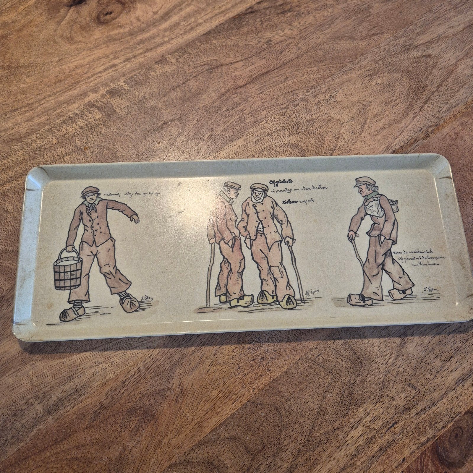 Vintage dienblad met Hollandse taferelen, Antiek en Kunst, Ophalen of Verzenden