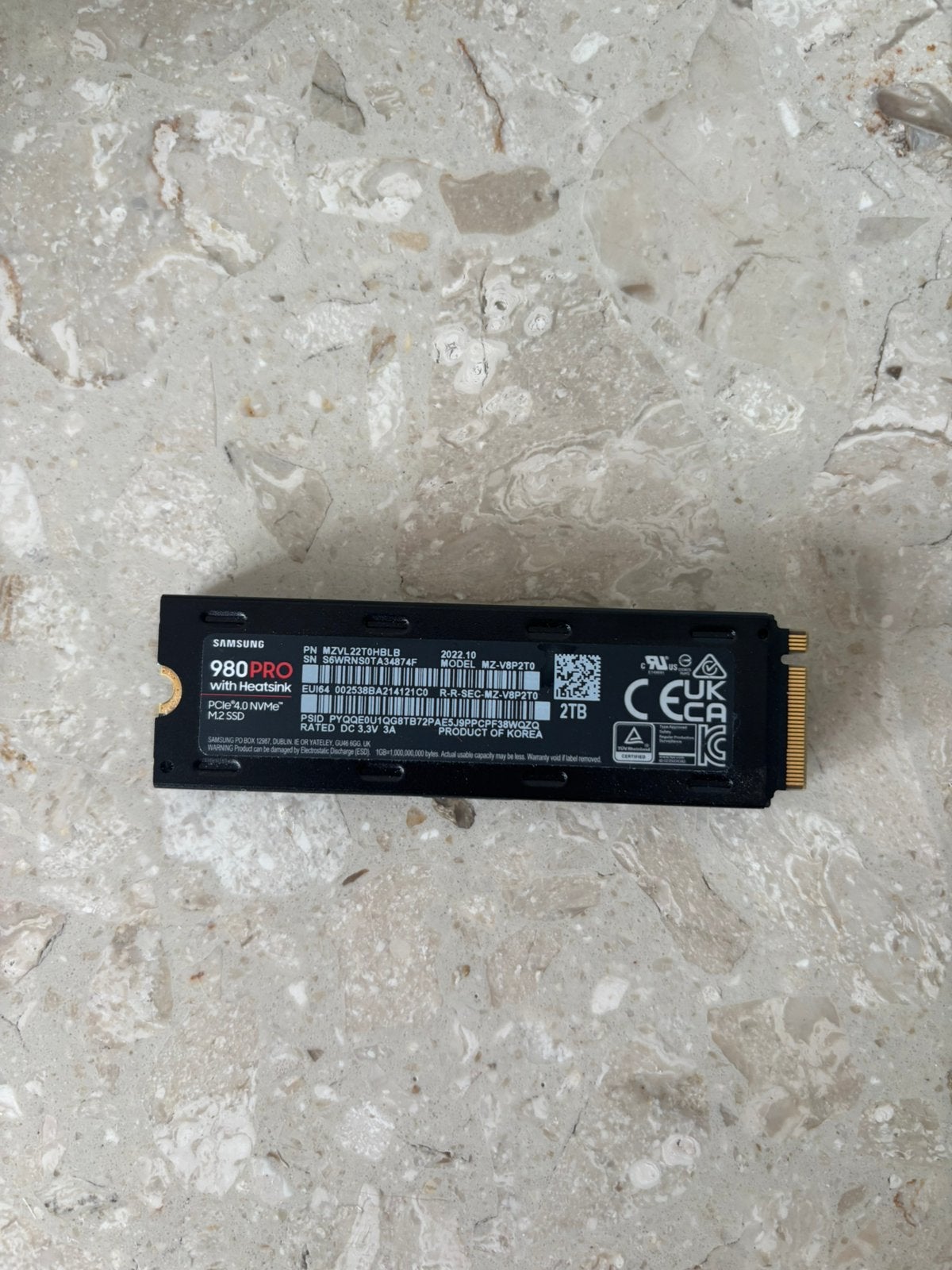 SSD Samsung 980 Pro 2 TB Heatsink, Computers en Software, Harde schijven, Ophalen of Verzenden, Zo goed als nieuw, Console, USB