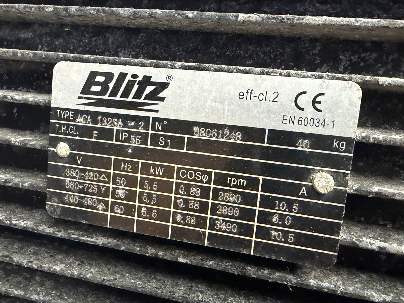 Blitz Compressor 5.5 kW - 10 bar - 500 liter tank, Doe-het-zelf en Verbouw, Compressors, Ophalen, Gebruikt, 800 liter/min of meer
