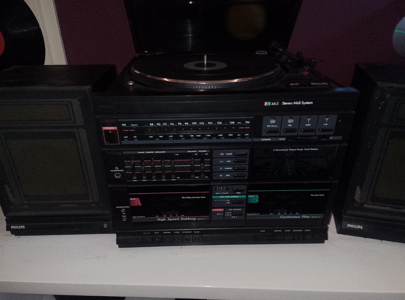Philips F1463 Stereo Midi Systeem - Goed Werkend, Ophalen of Verzenden, Gebruikt, Tuner of Radio, Philips