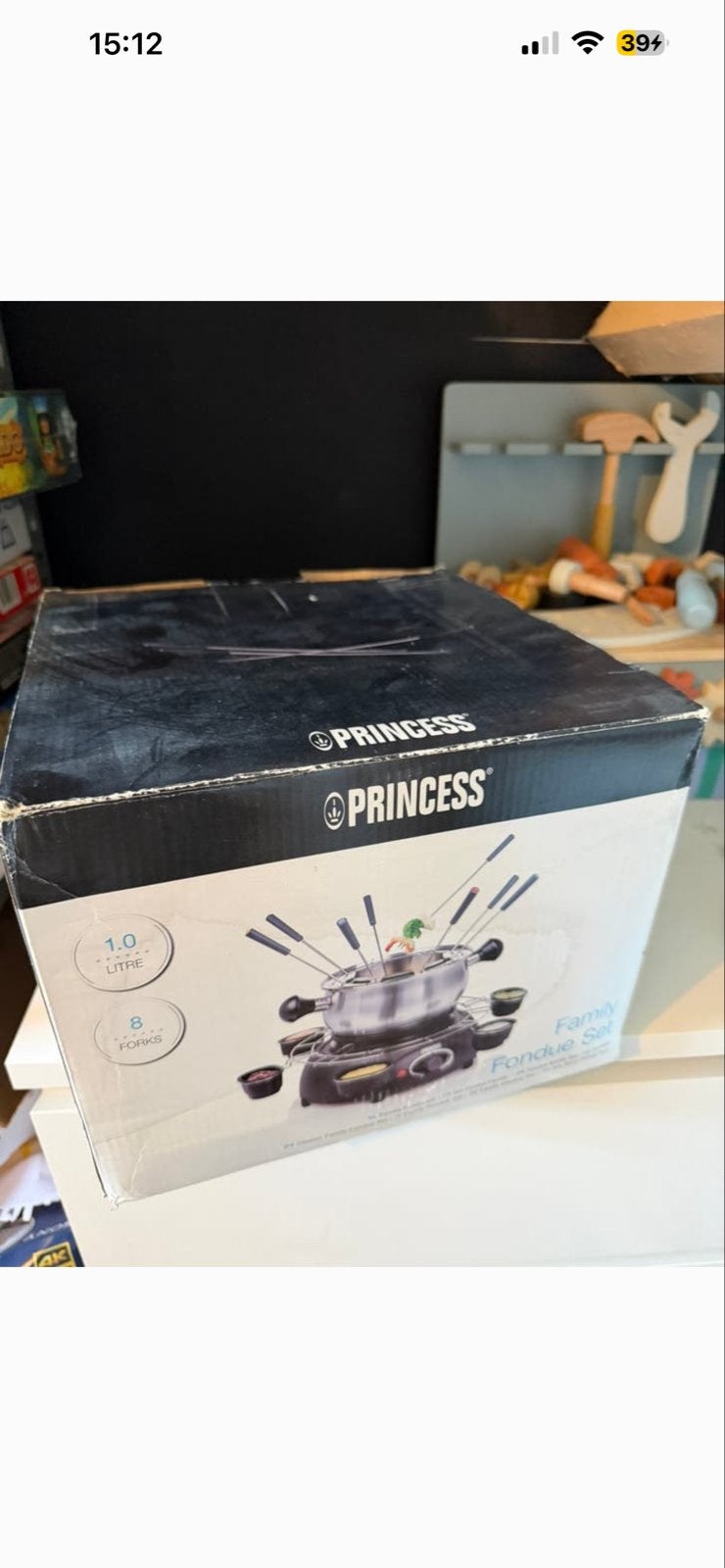 Princess Family Fondue Set - 1.0 Liter, 8 Vorken, Witgoed en Apparatuur, Ophalen of Verzenden, Zo goed als nieuw, Elektrisch, Fondueset