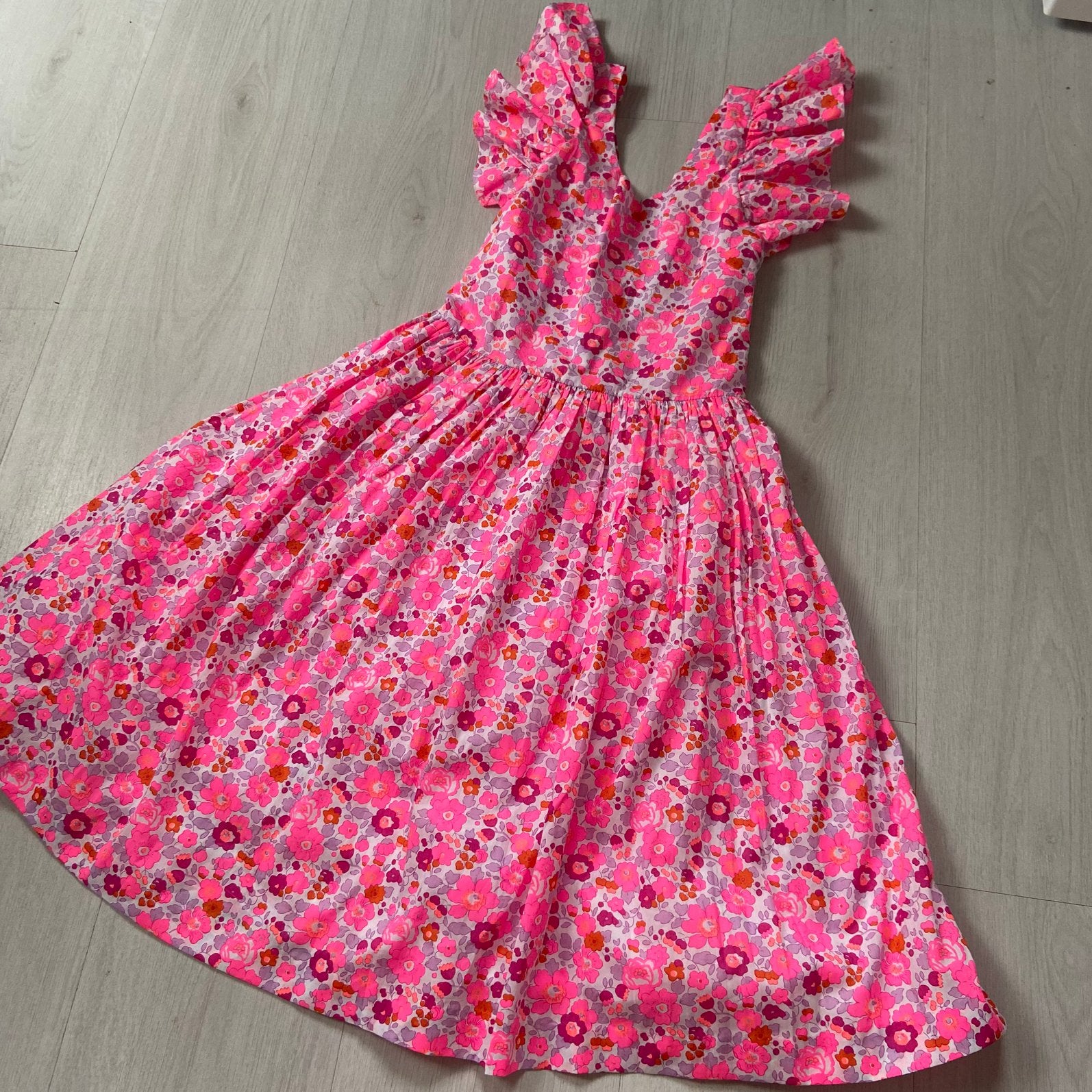 NIEUW roze gebloemde JACADI jurk mt 152 Liberty of London, Verzenden, Nieuw, Meisje, Jurk of Rok