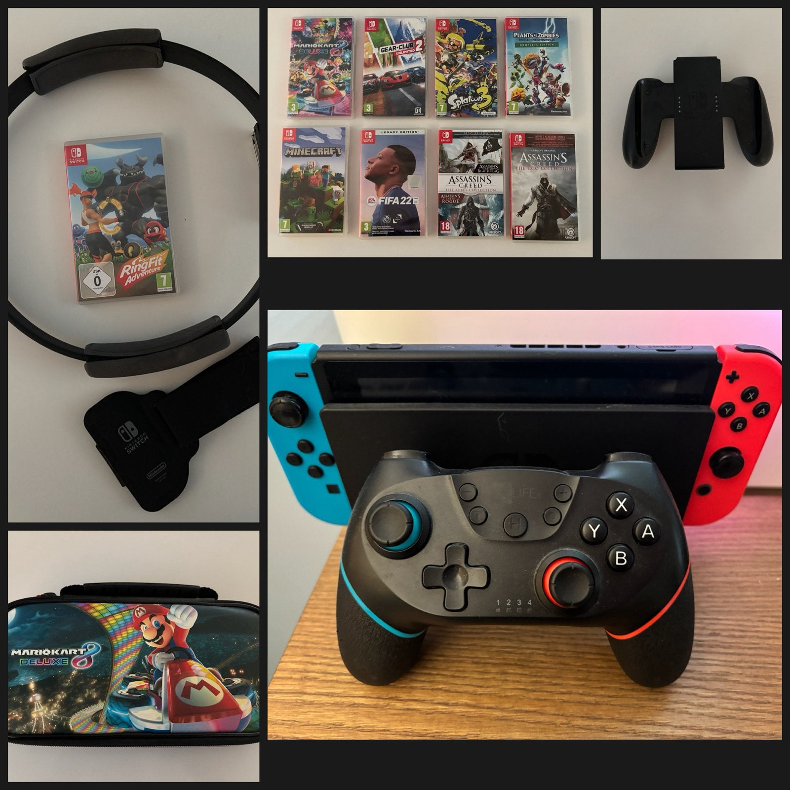 Nintendo Switch console, controller, games, beschermhoes, Ophalen, Met games, Zo goed als nieuw, Switch Original