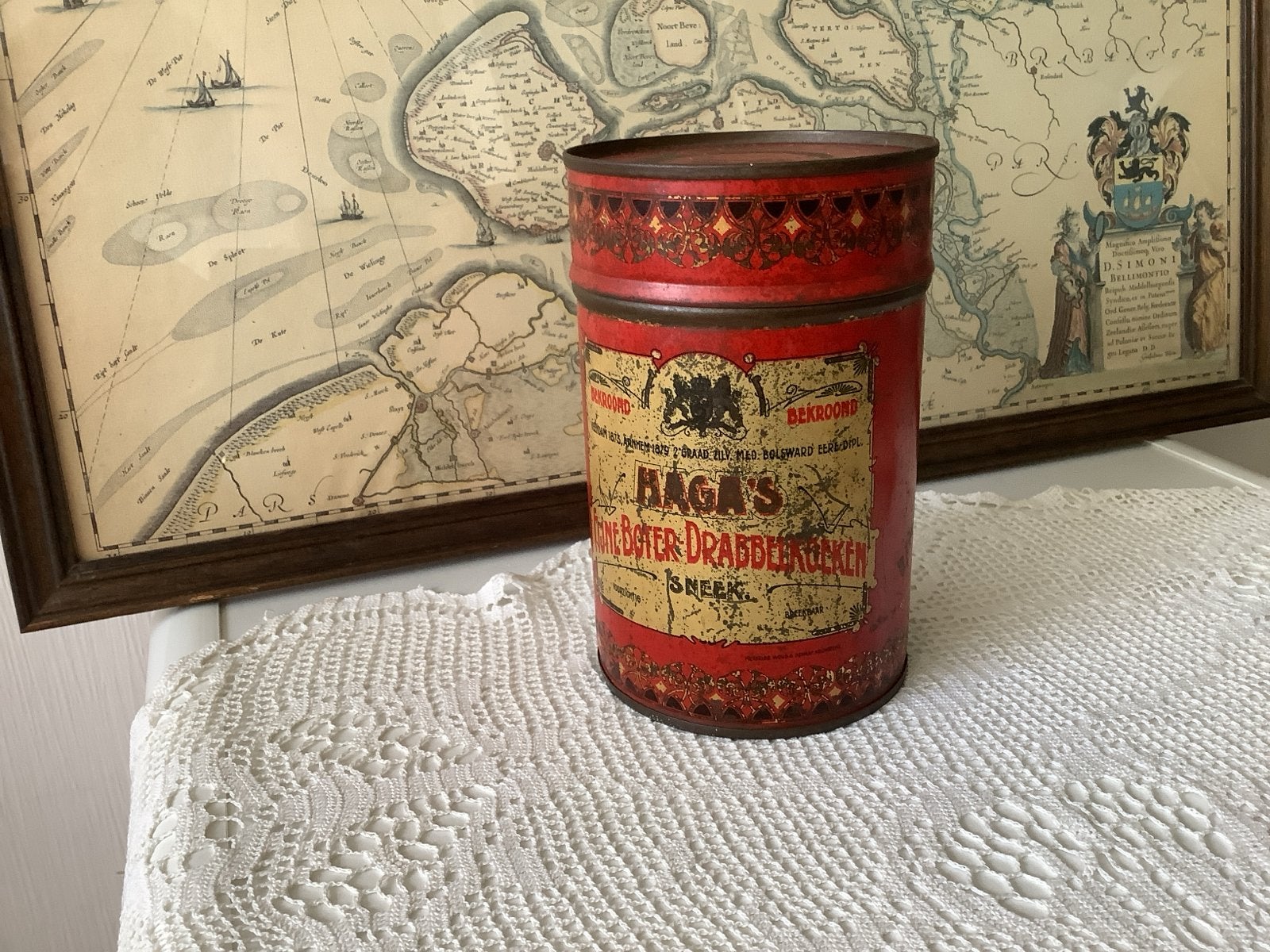 Vintage Haga's Fijne Boter Drabbelkoeken blik - Sneek, Ophalen of Verzenden