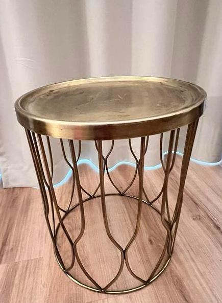 Rond bijzettafel - Goud Kleur, Ophalen, Minder dan 45 cm, Minder dan 55 cm, Gebruikt