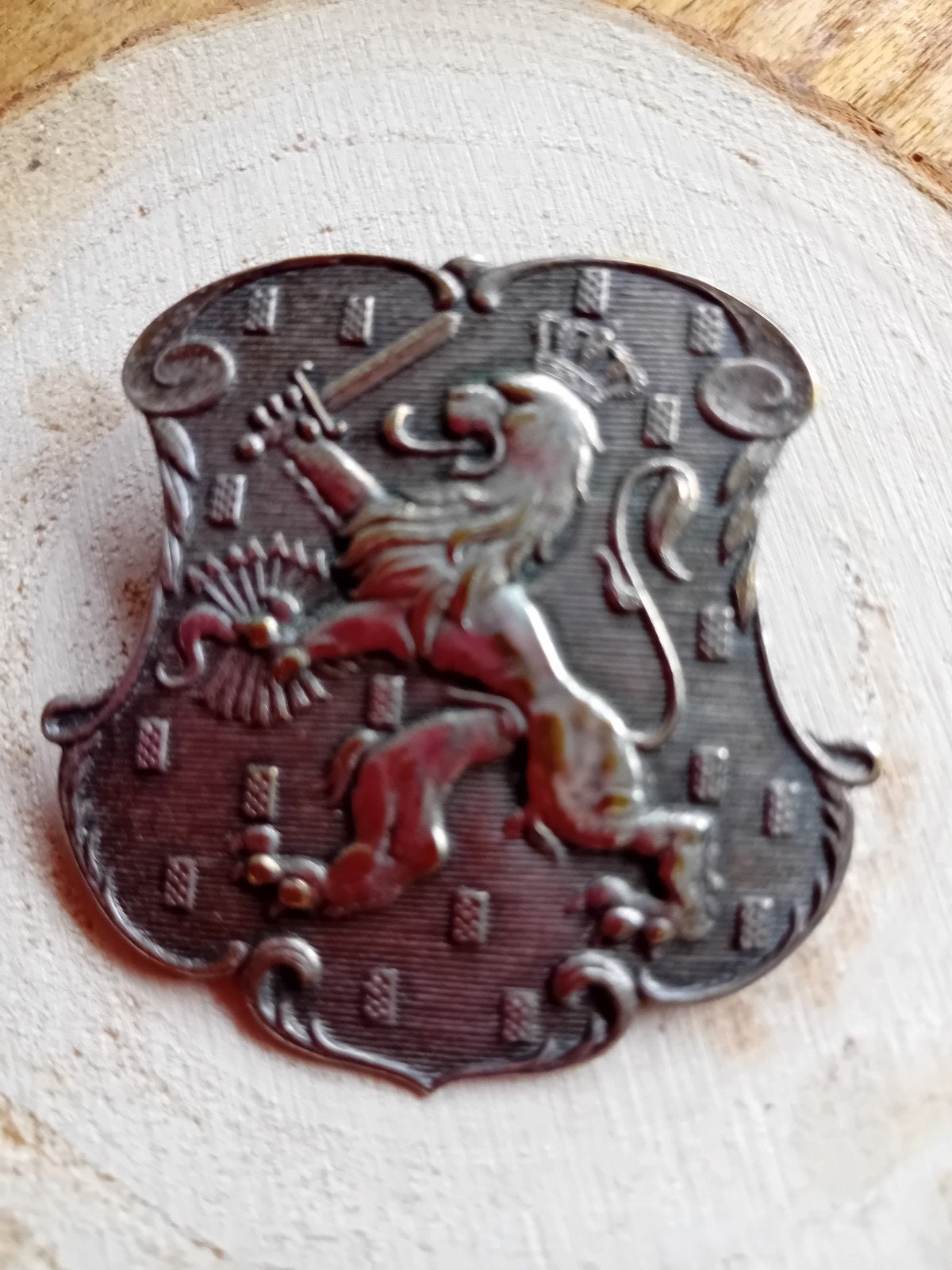 Vintage Broche/Speld met Nederlandse Leeuw, Ophalen of Verzenden