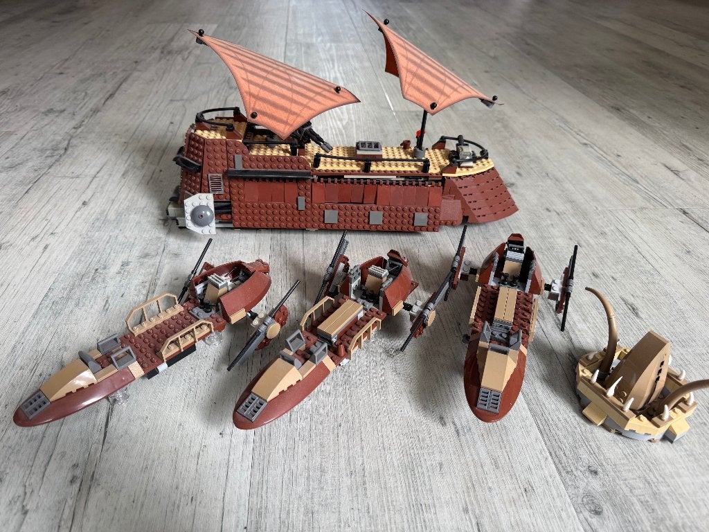 Sailbarge + 3x Desert Skiff + Sarlac Pit / LEGO Star Wars, Ophalen of Verzenden, Gebruikt, Star Wars