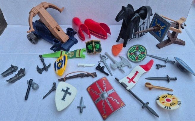 Playmobil Ridder Accessoires Set Katapult, Zwaarden, Schil, Ophalen of Verzenden, Gebruikt