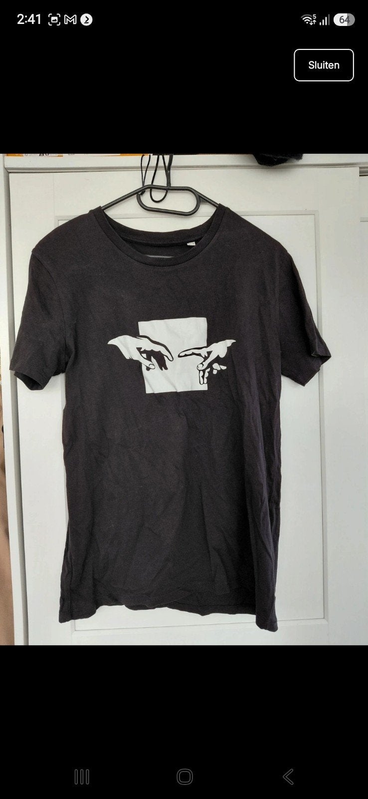 Shirt met print, Maat 38/40 (M), Zwart, Ophalen of Verzenden, Zo goed als nieuw