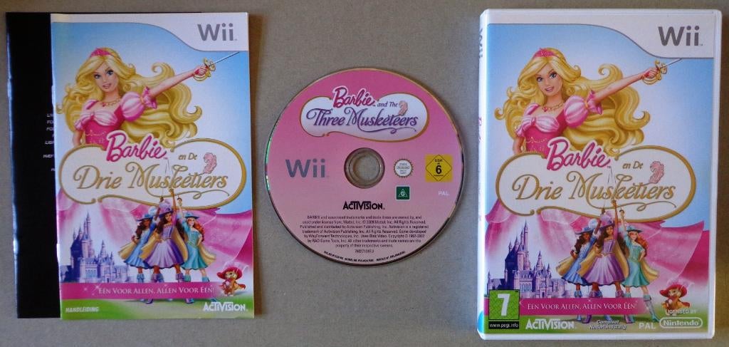 Barbie en de drie Musketiers voor de Nintendo Wii Compleet, 1 speler, Ophalen of Verzenden, Zo goed als nieuw, Vanaf 3 jaar