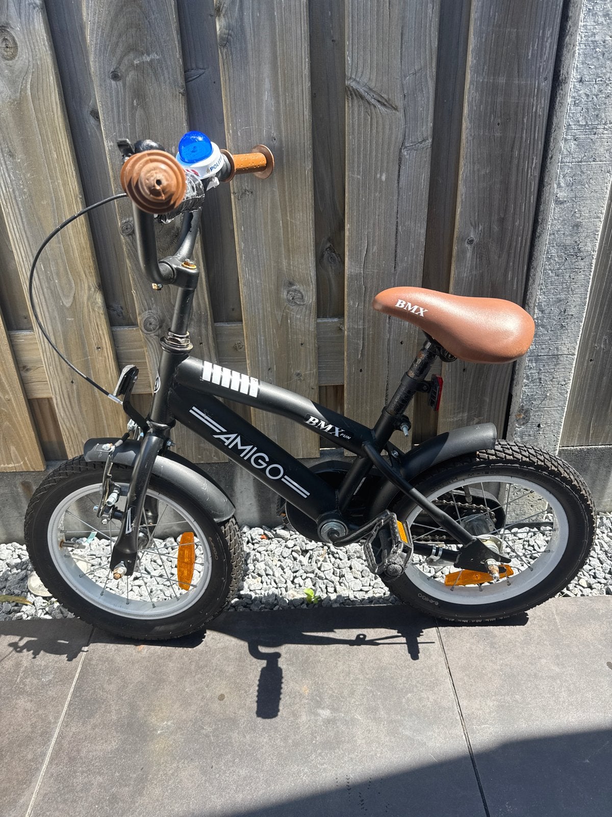 Amigo BMX Fun kinderfiets 12 inch - Zwart, Fietsen en Brommers, Ophalen, Gebruikt, Staal, Velgrem