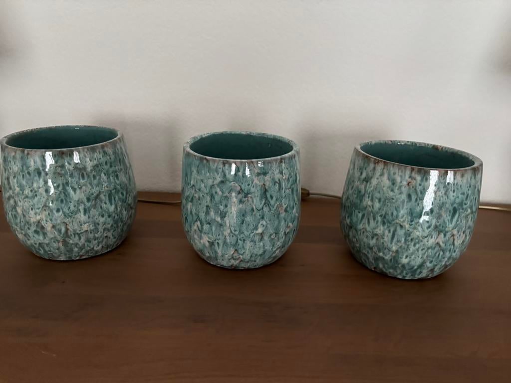 Bloempotten 3 stuks, Ophalen, Rond, Binnen, Zo goed als nieuw