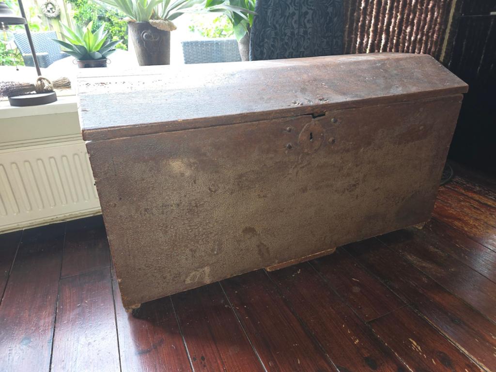 Antieke dekenkist, Huis en Inrichting, Woonaccessoires | Kisten, Ophalen, Gebruikt, 100 tot 150 cm, 50 tot 75 cm