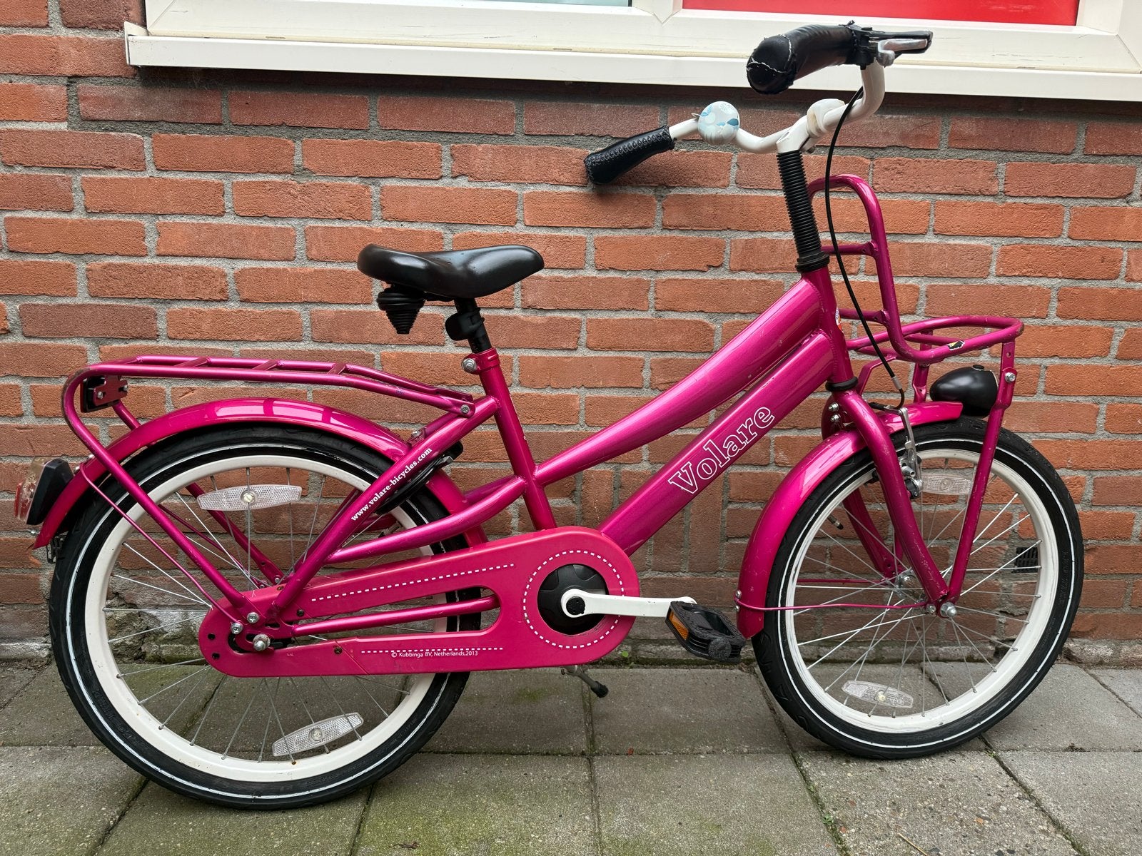 Volare kinderfiets 20 inch - Roze, Ophalen, Terugtraprem, Gebruikt, Handrem