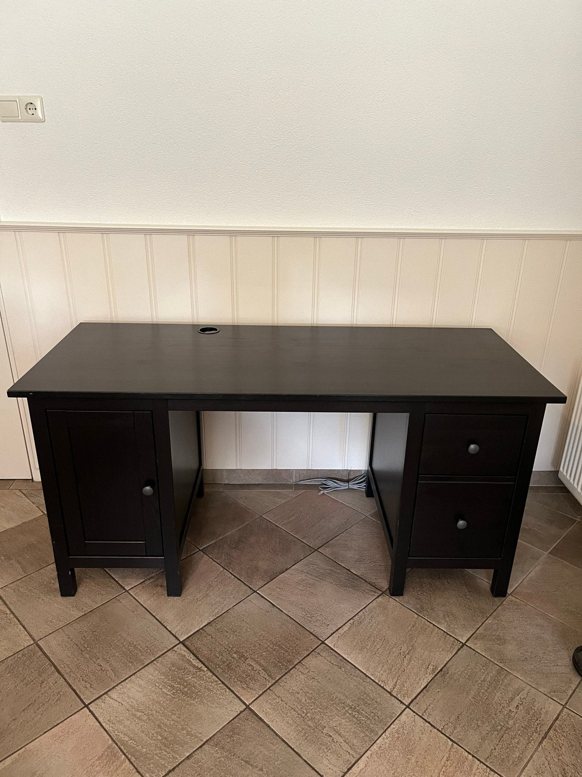 Zwart bureau met lades en kast - IKEA, Ophalen, Zwart, Zo goed als nieuw, IKEA