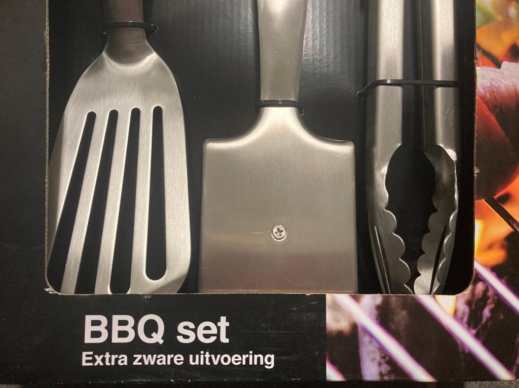 RVS barbecueset driedelig - nieuw in doos, Ophalen of Verzenden, Nieuw