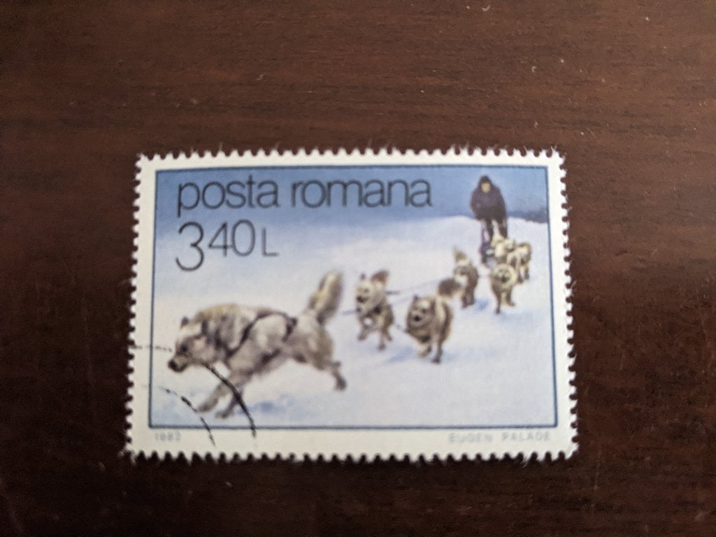ROEMENIE 1982; zegel HONDEN, Verzenden, Gestempeld, Dier of Natuur
