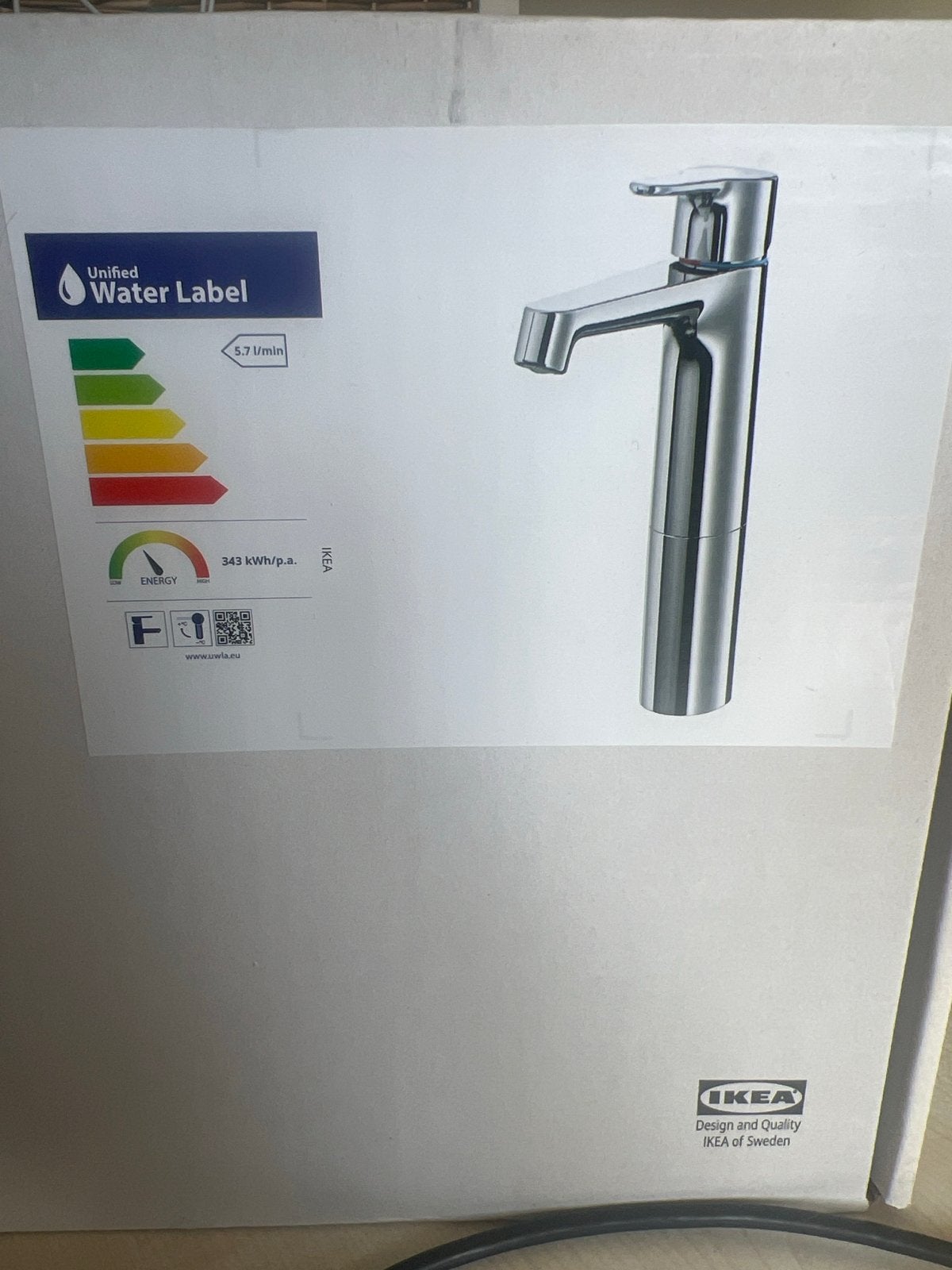IKEA BROGRUND Wastafelkraan - Nieuw in doos, Ophalen of Verzenden, Nieuw, Chroom, Kraan