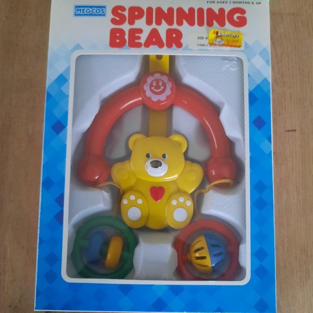 Vintage megcos box hanger spinning bear, Antiek en Kunst, Antiek | Speelgoed, Ophalen of Verzenden