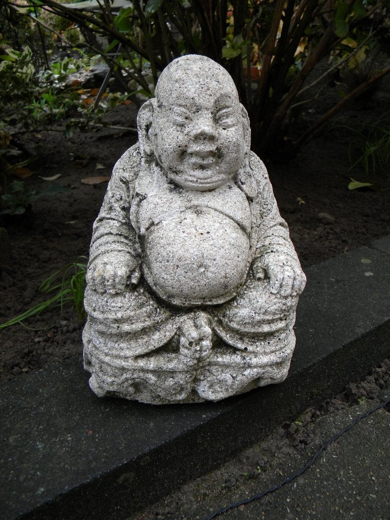 BOEDDHA BEELD MASSIEF BETON, GEWICHT 4,5 KG., Ophalen of Verzenden, Gebruikt, Beton, Boeddhabeeld