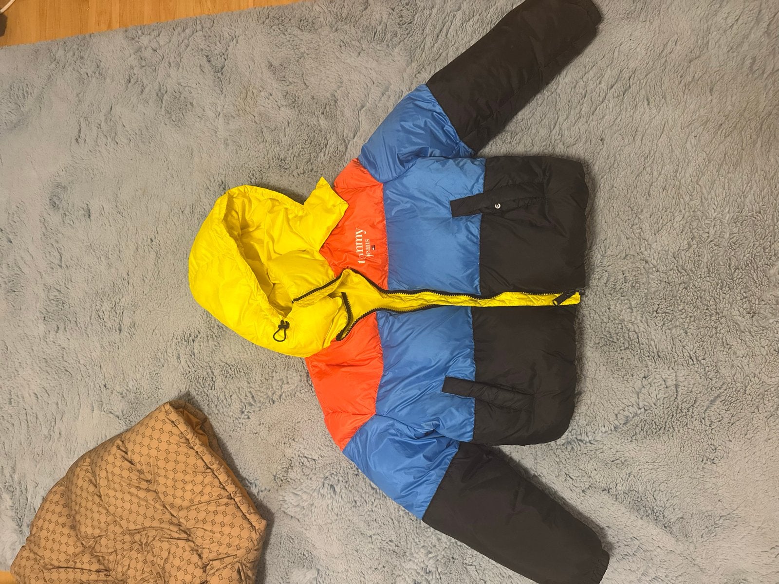 Tommy Jeans  unisex Colour Block Puffer Jacket Maat S, Ophalen of Verzenden, Zo goed als nieuw, Maat 36 (S), Meerkleurig