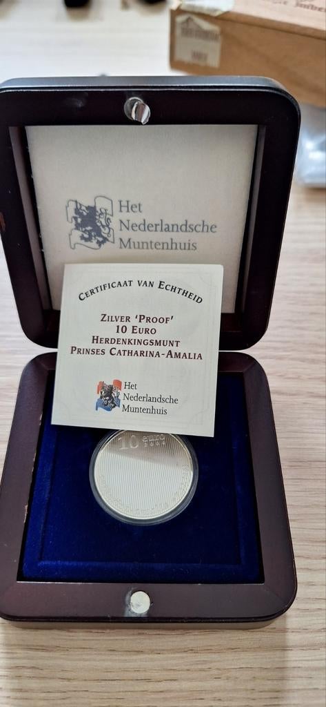 Zilveren 10 Euro Munt Geboorte Prinses Amalia, Postzegels en Munten, Munten | Nederland, Ophalen of Verzenden