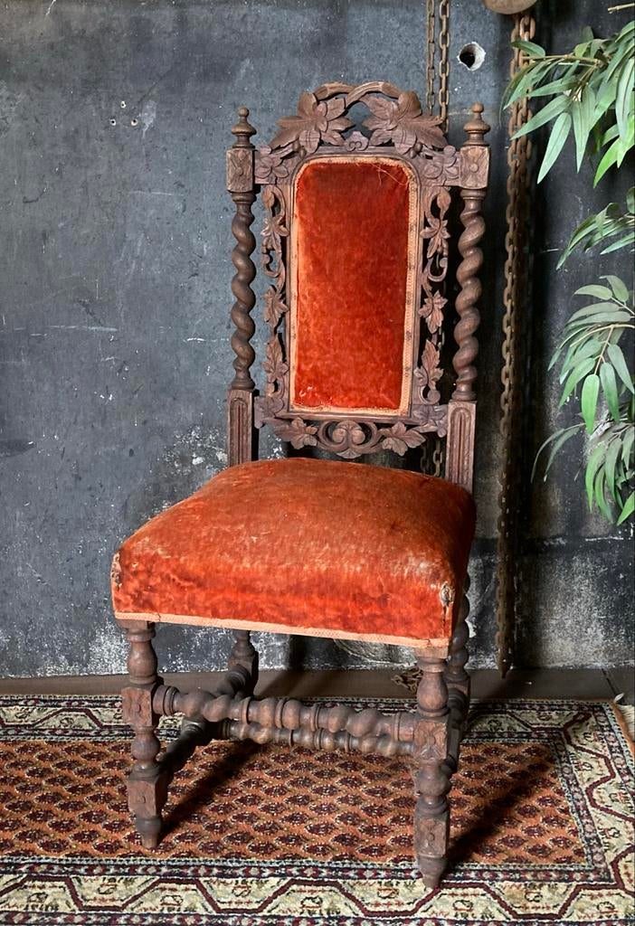 Antieke Oude Hollandse knopstoel, ca. 1860, Ophalen of Verzenden