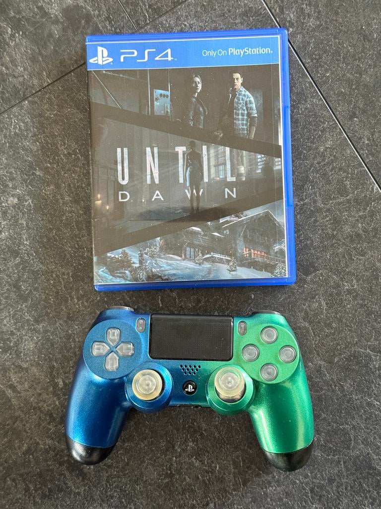 Until Dawn + bijpassende custom controller, Spelcomputers en Games, Spelcomputers | Sony PlayStation 4, Zo goed als nieuw, Original