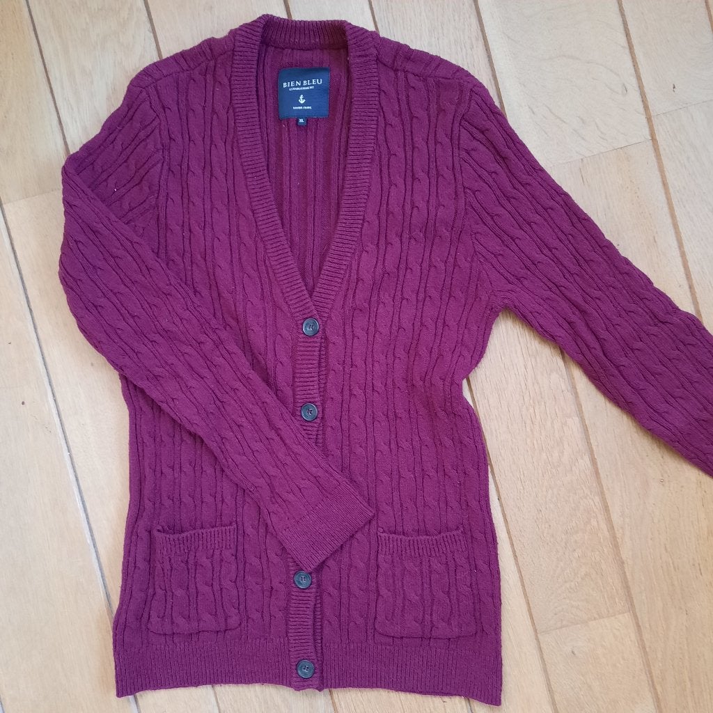 Bien Bleu vest aubergine bordeaux rood maat XL, Maat 46/48 (XL) of groter, Ophalen of Verzenden, Zo goed als nieuw, Rood