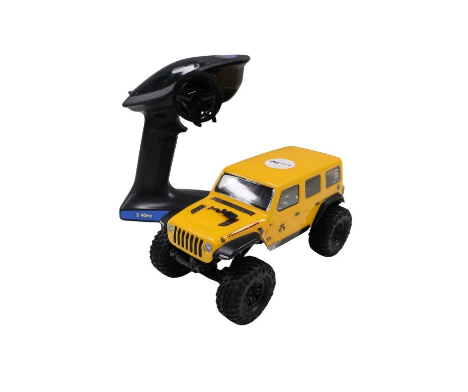 Axial SCX24 Jeep Wrangler Geel 1/24, Verzenden, Nieuw, Overige schalen, Auto onroad