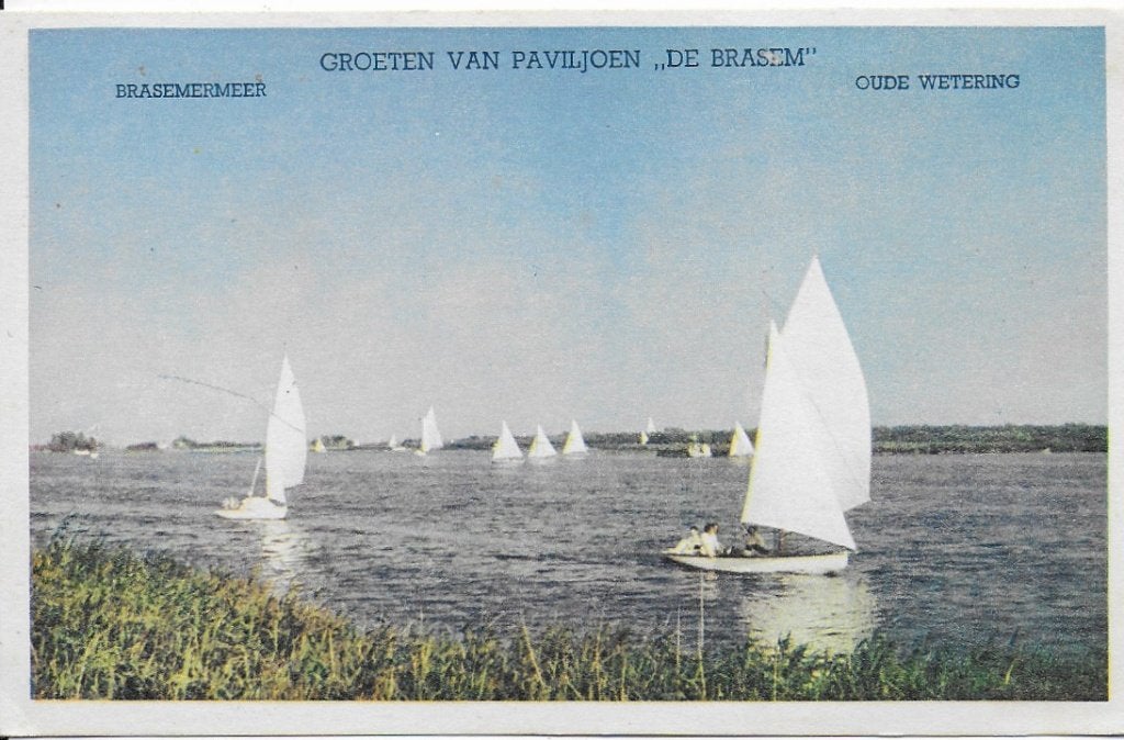 Oude Wetering Brasemermeer oude ongelopen ansichtkaart B540, Ophalen of Verzenden, 1940 tot 1960, Gelopen, Zuid-Holland