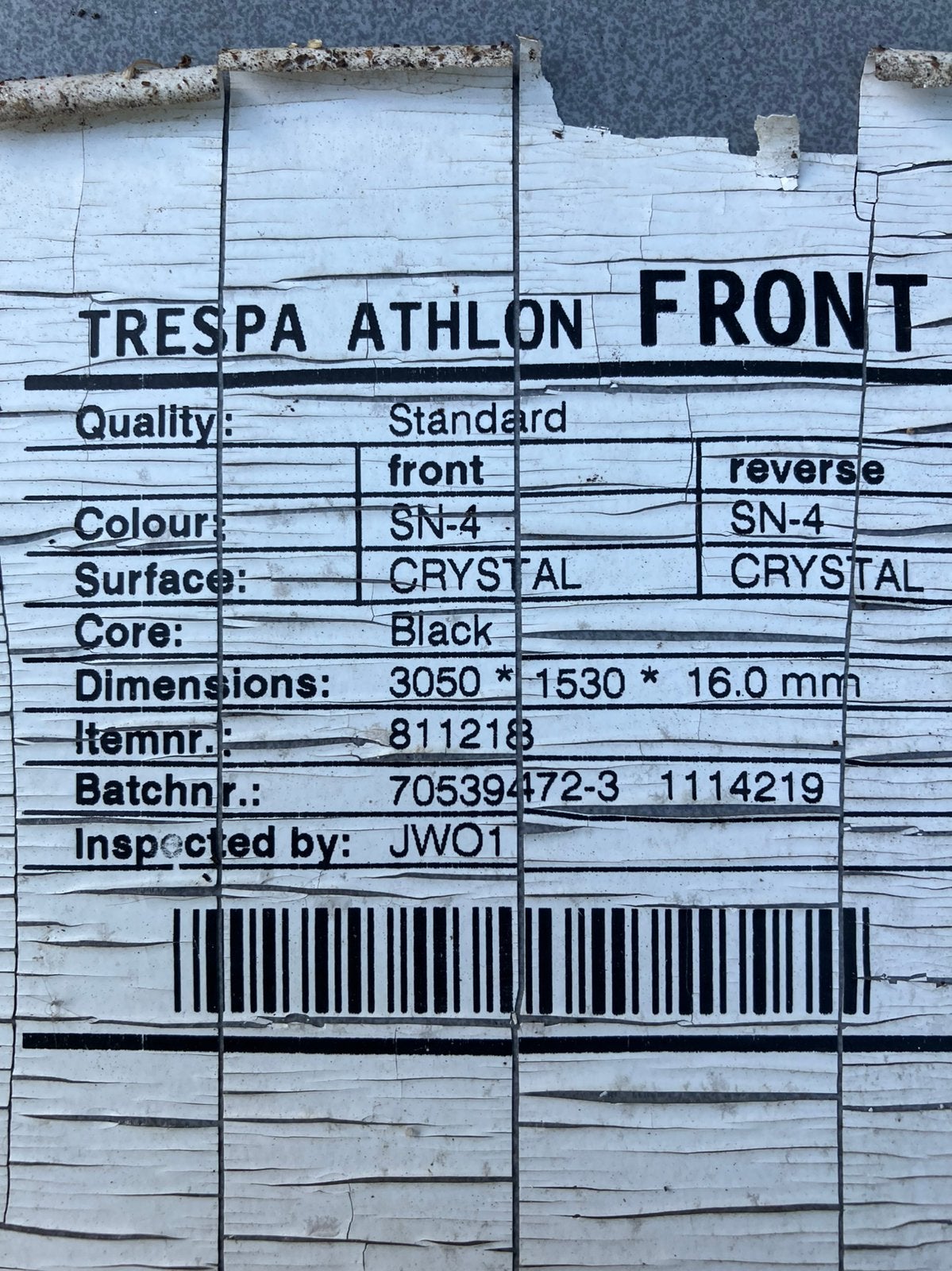 Trespa plaat, 75 * 99 cm (16 mm dik) lichtgrijs, Doe-het-zelf en Verbouw, Platen en Panelen, Ophalen, Zo goed als nieuw, Overige materialen
