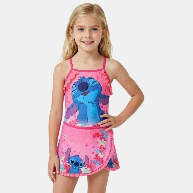 Stitch Badpak met Sarong - Mt 98/104 - 110/116 - 122/128, Maat 116, Stitch, Meisje, Badpak